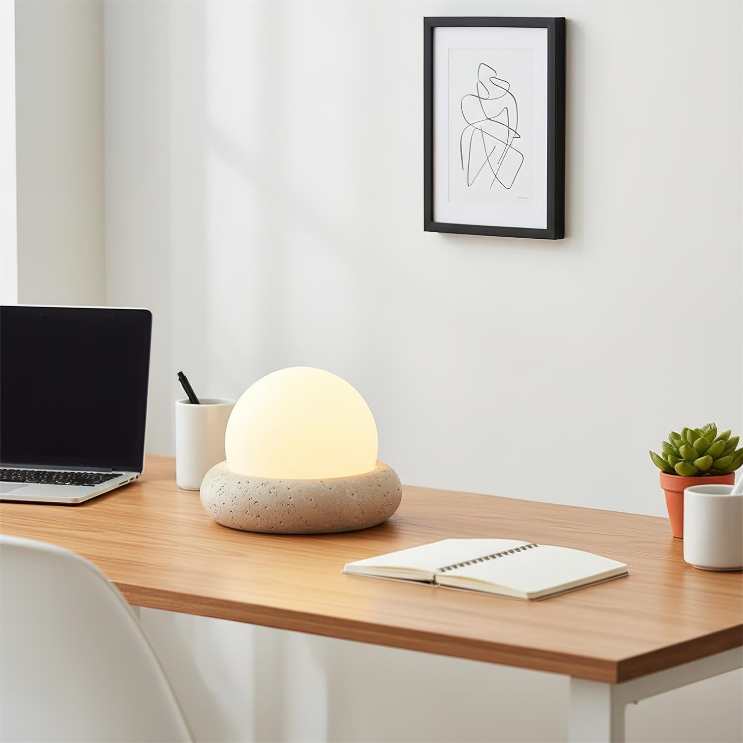 Lumen Mini Travertine Table Lamp