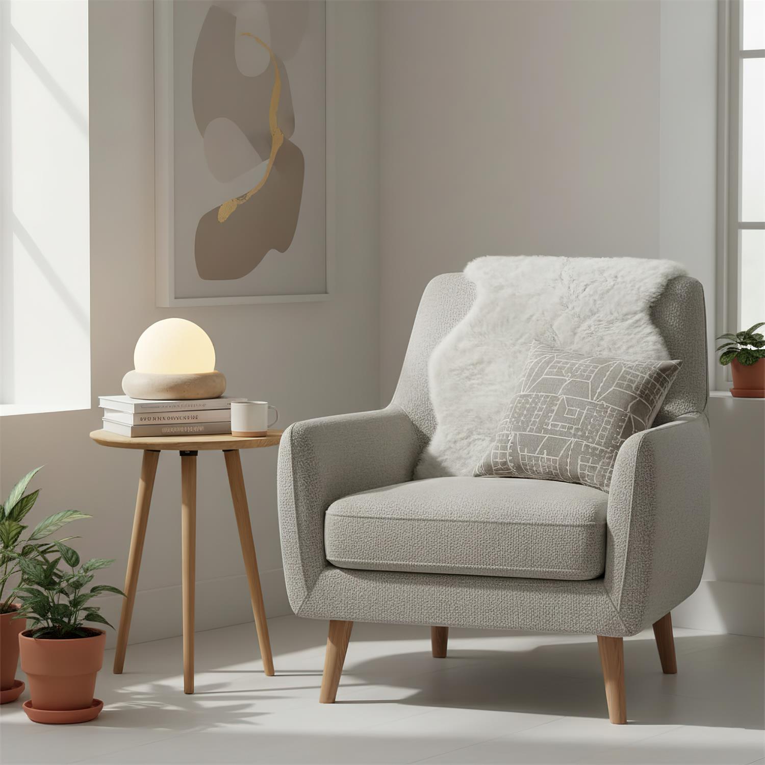 Lumen Mini Travertine Table Lamp