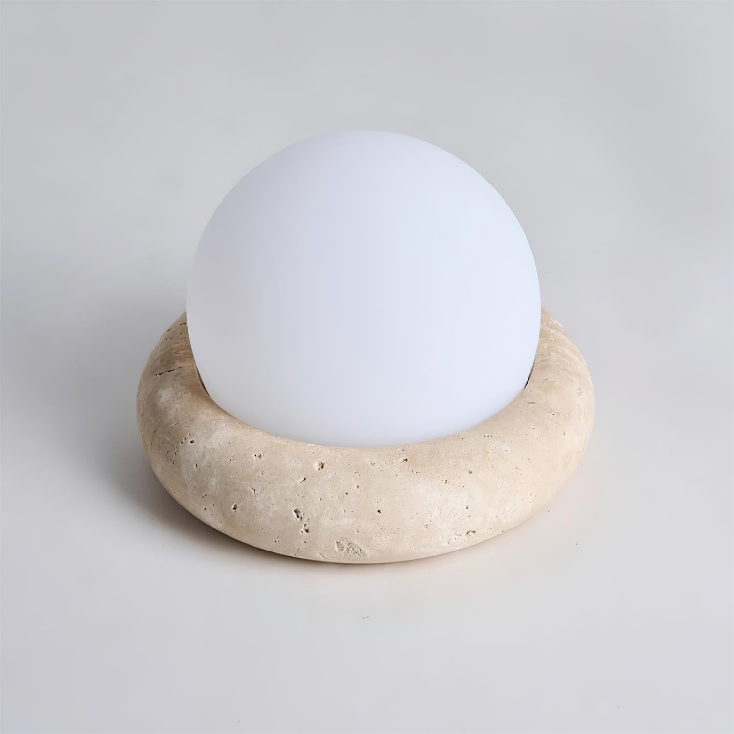Lumen Mini Travertine Table Lamp