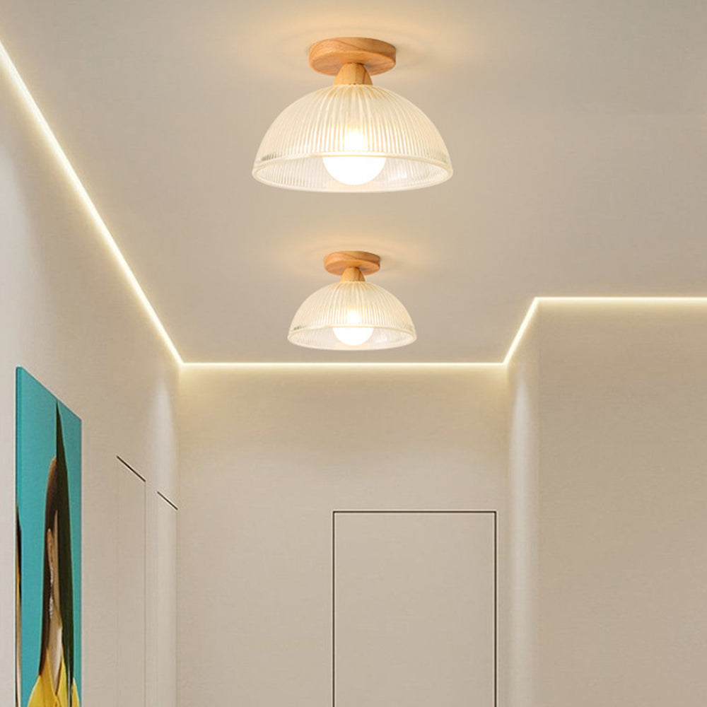 Lumen Solid Wood Flush Ceiling Lamp