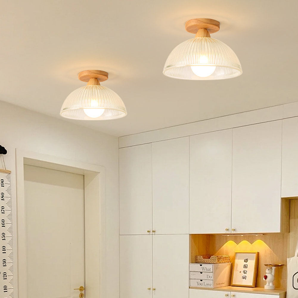 Lumen Solid Wood Flush Ceiling Lamp