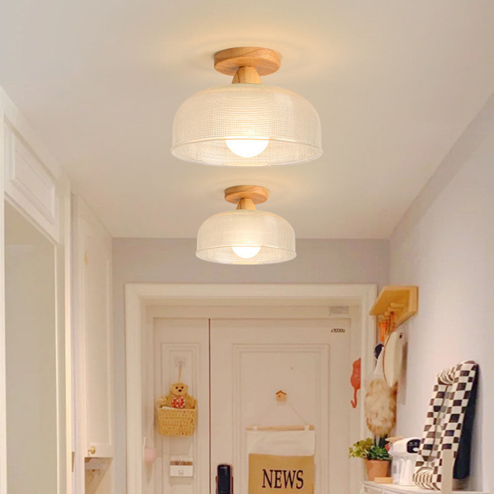 Lumen Solid Wood Flush Ceiling Lamp