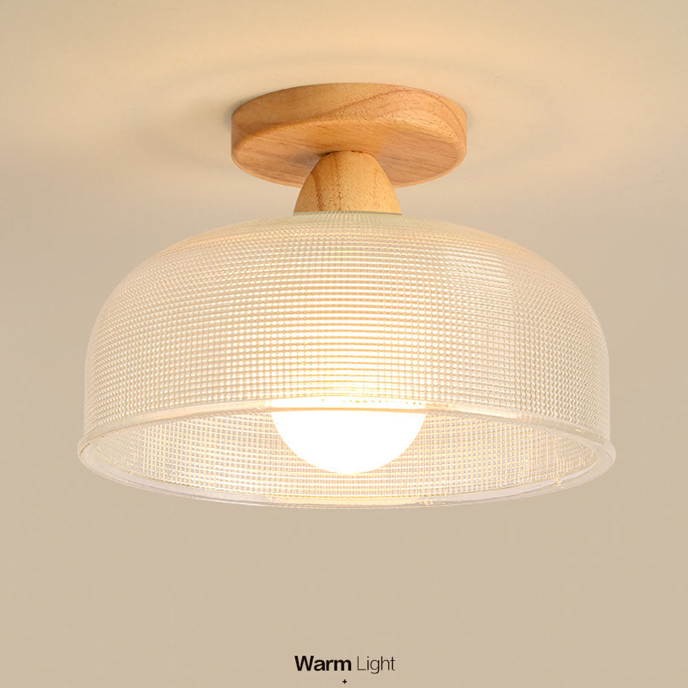 Lumen Solid Wood Flush Ceiling Lamp