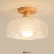 Lumen Solid Wood Flush Ceiling Lamp