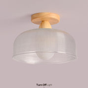 Lumen Solid Wood Flush Ceiling Lamp