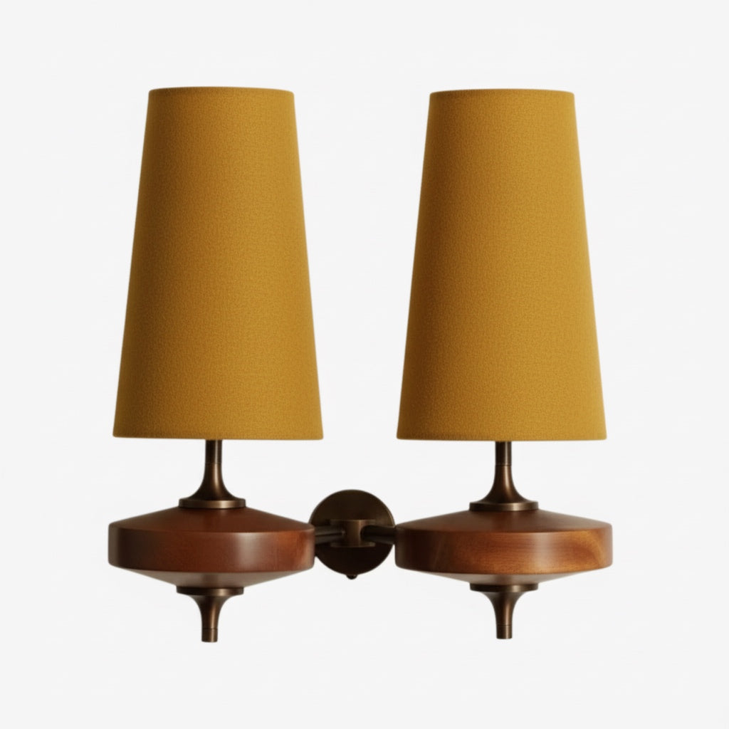 Lumen Wood Base Shade Wall Light