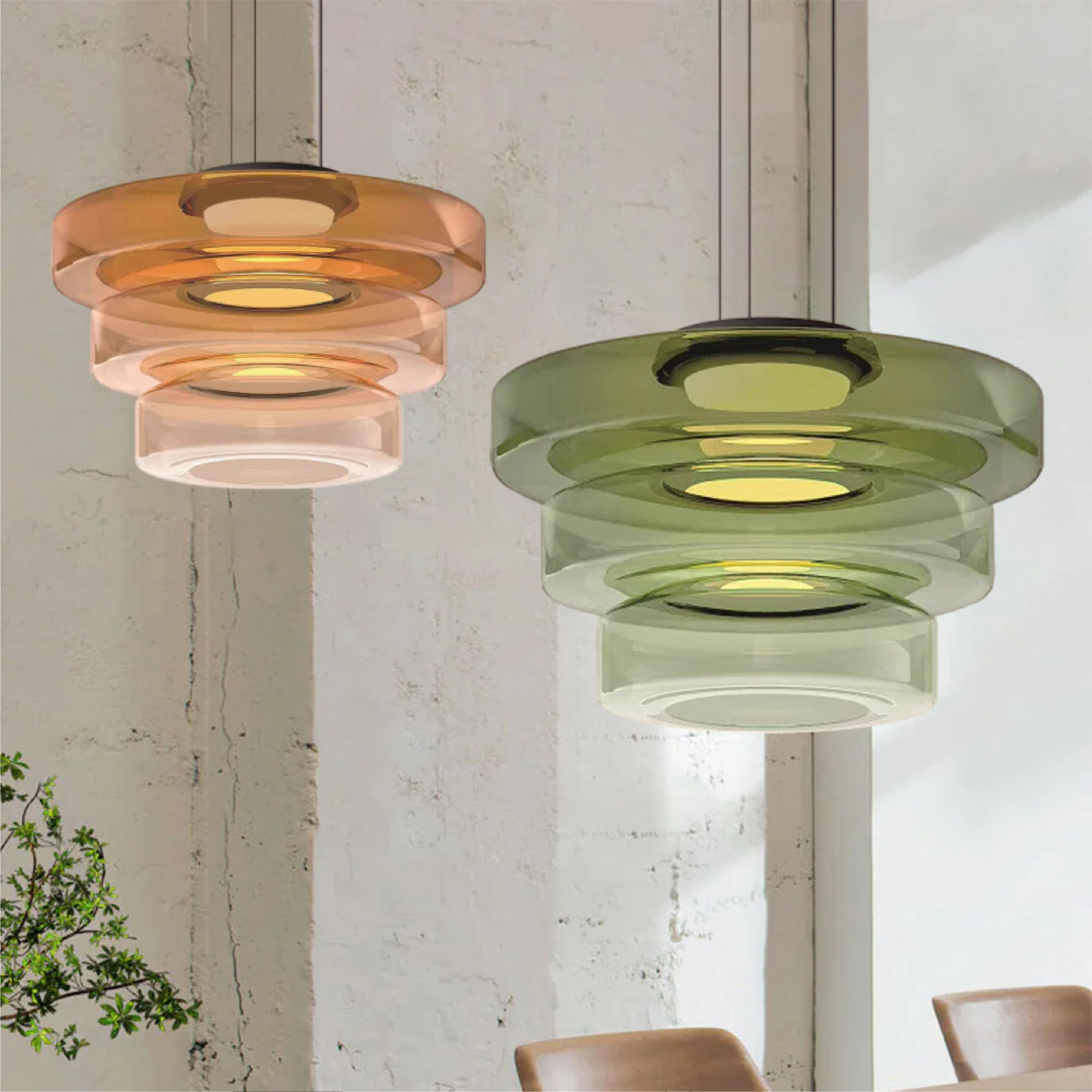Lumen Carla Bauhaus Glass Pendant Light