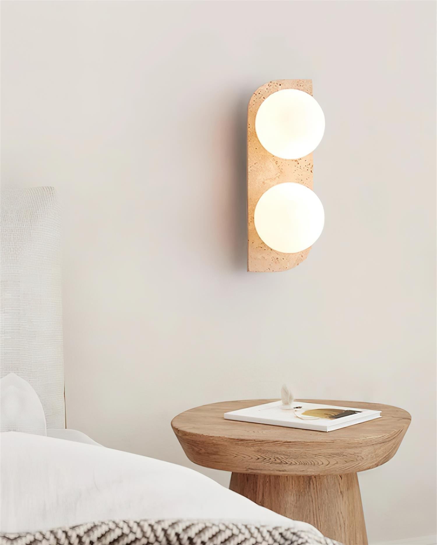 Lumen Neptune Travertine Wall Lamp