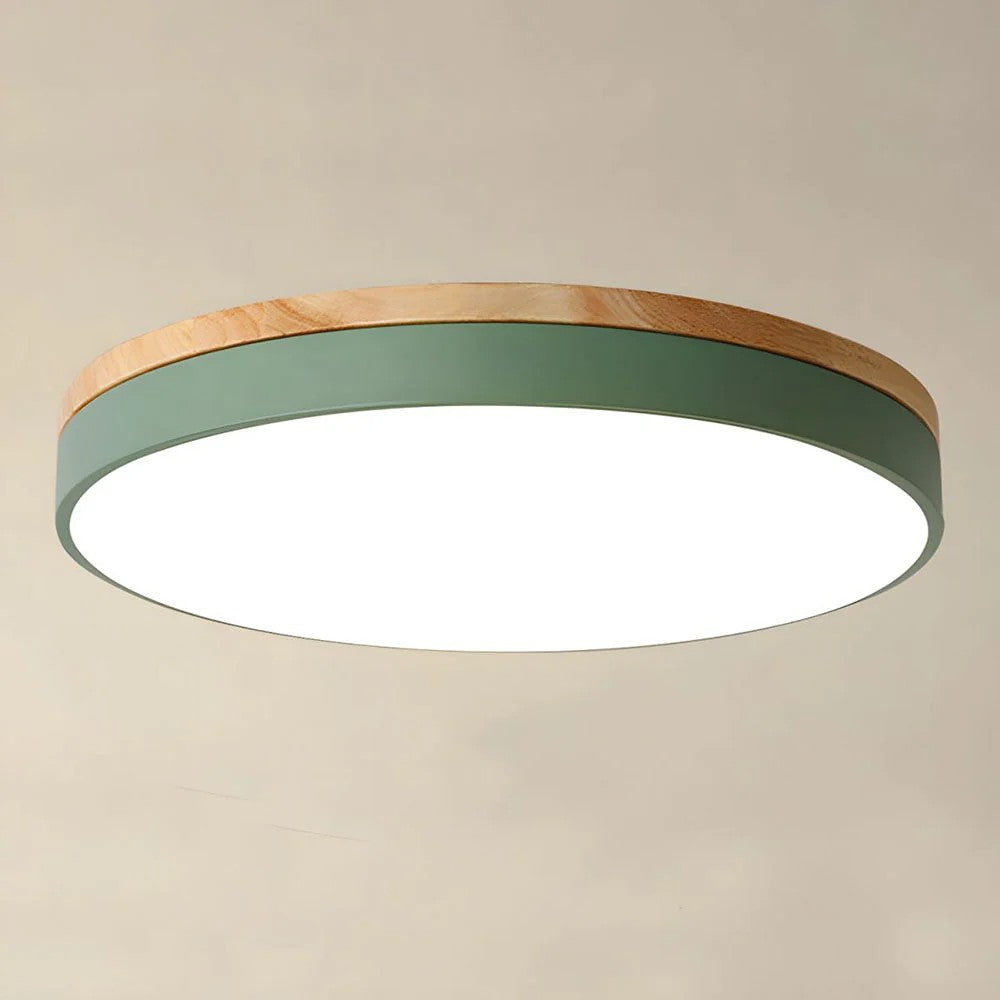 Lumen Nordic Wood Flush Ceiling Light