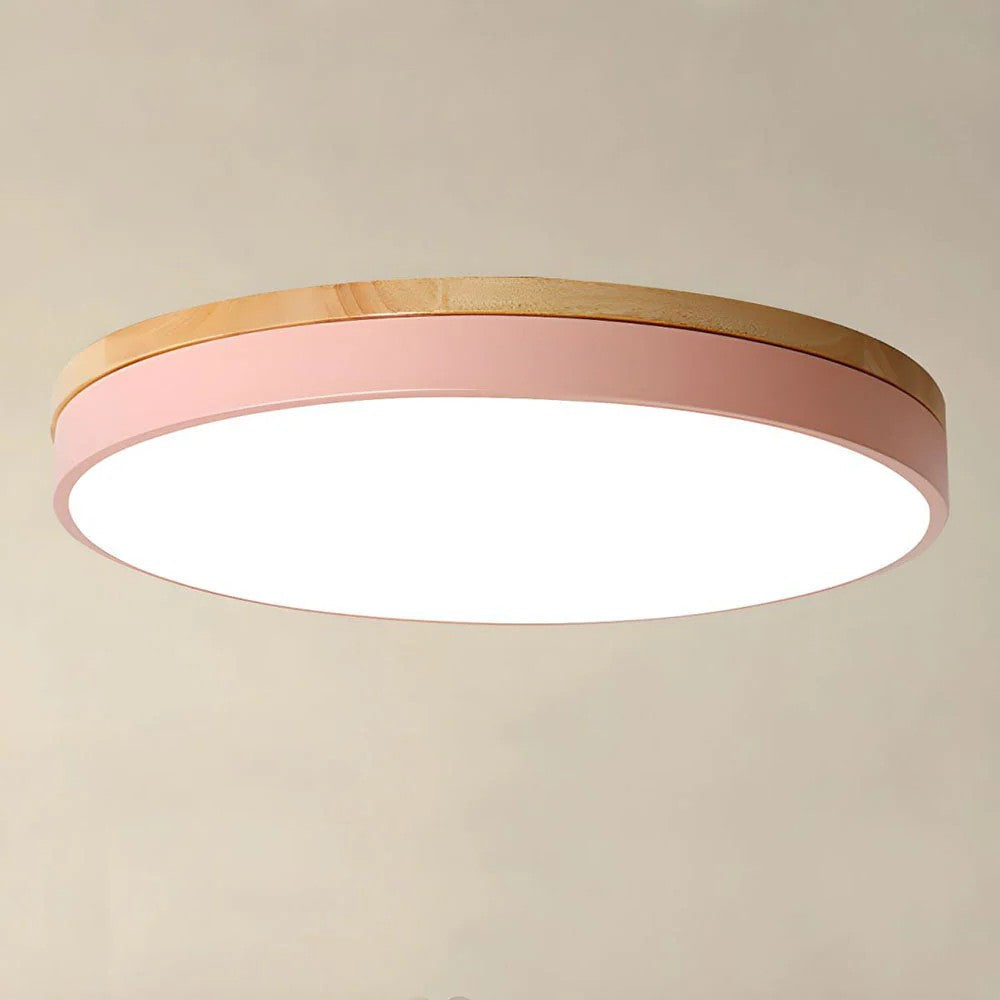Lumen Nordic Wood Flush Ceiling Light
