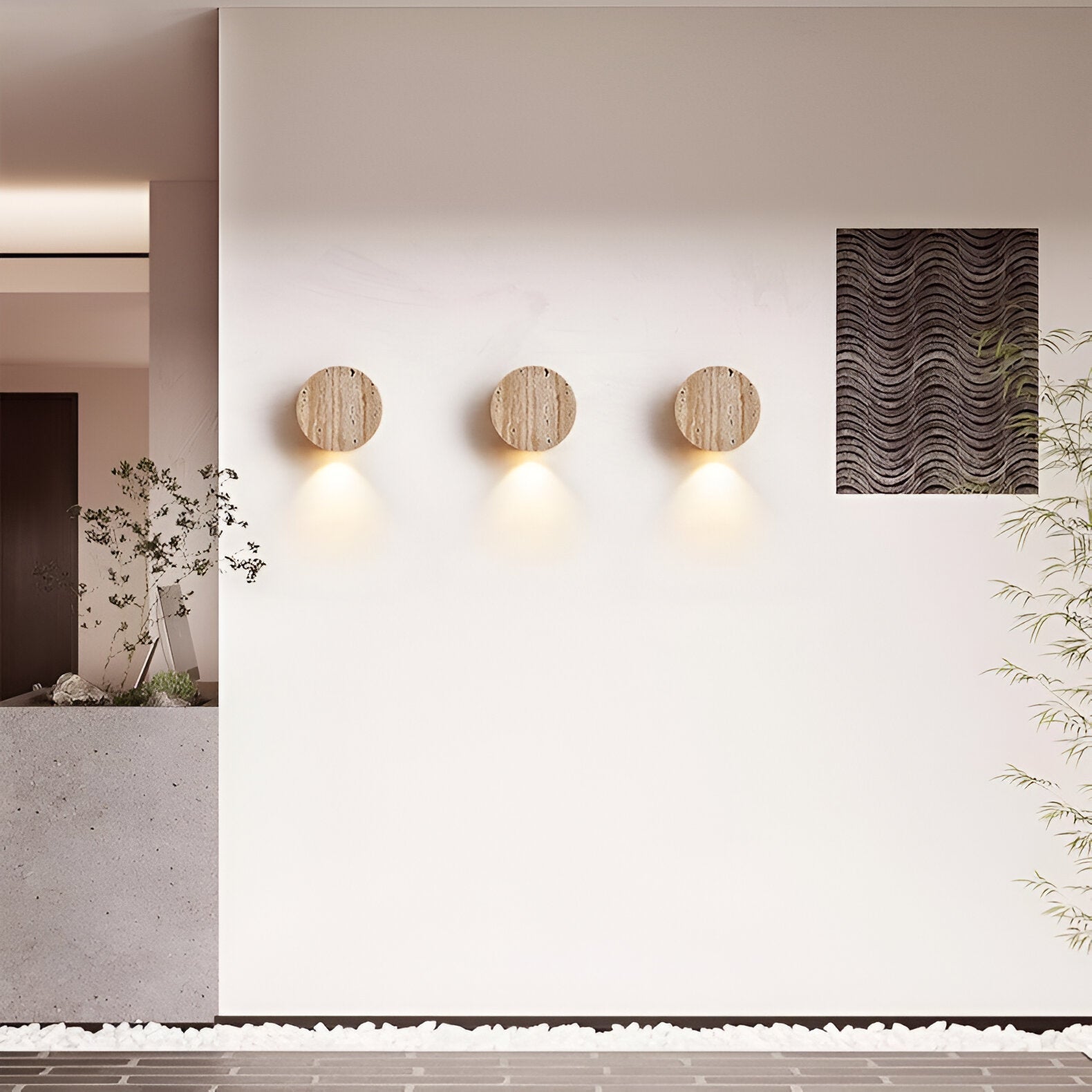 Lumen Travertine Stone Wall Sconce