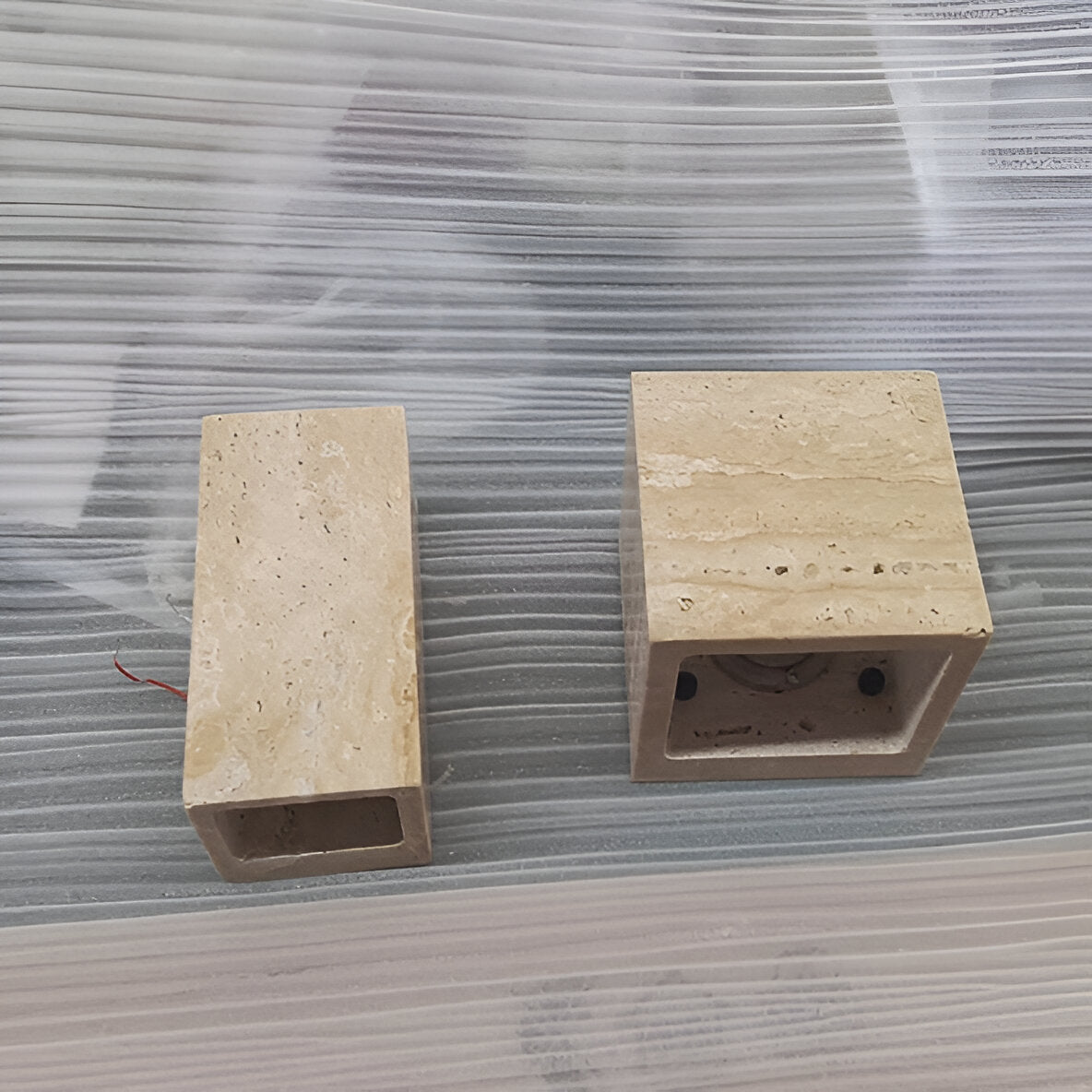 Lumen Travertine Outdoor Wall Lamp