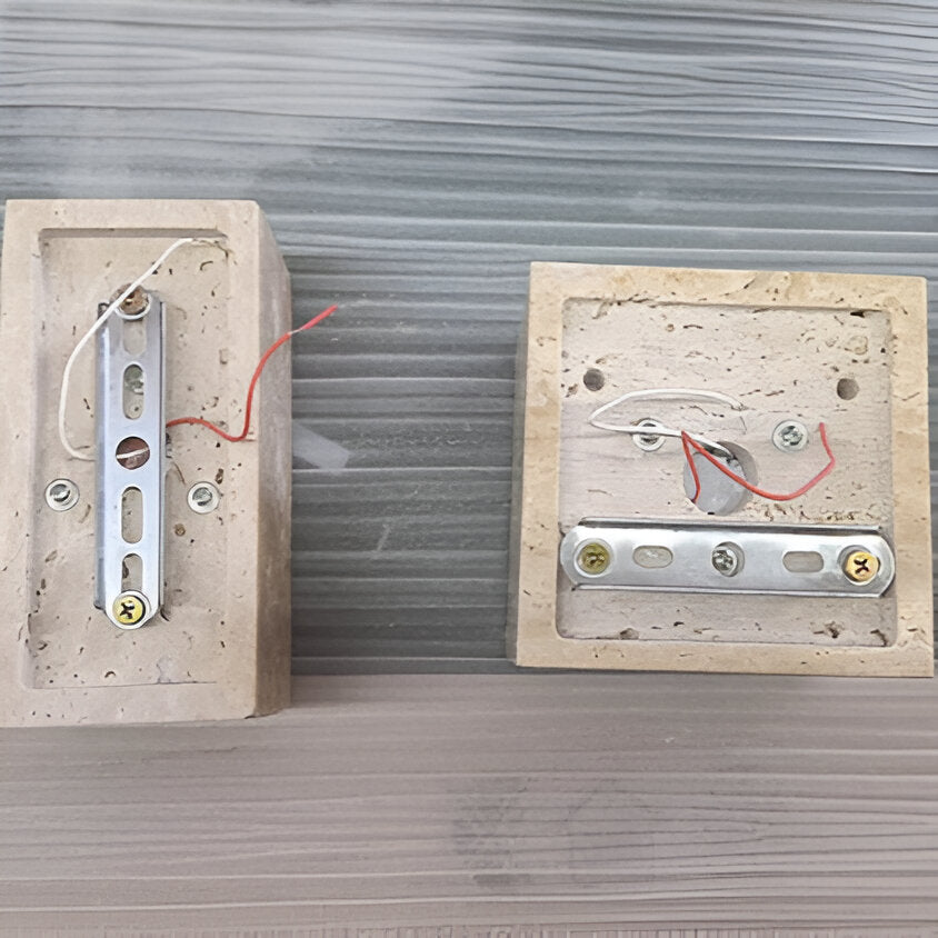 Lumen Travertine Outdoor Wall Lamp