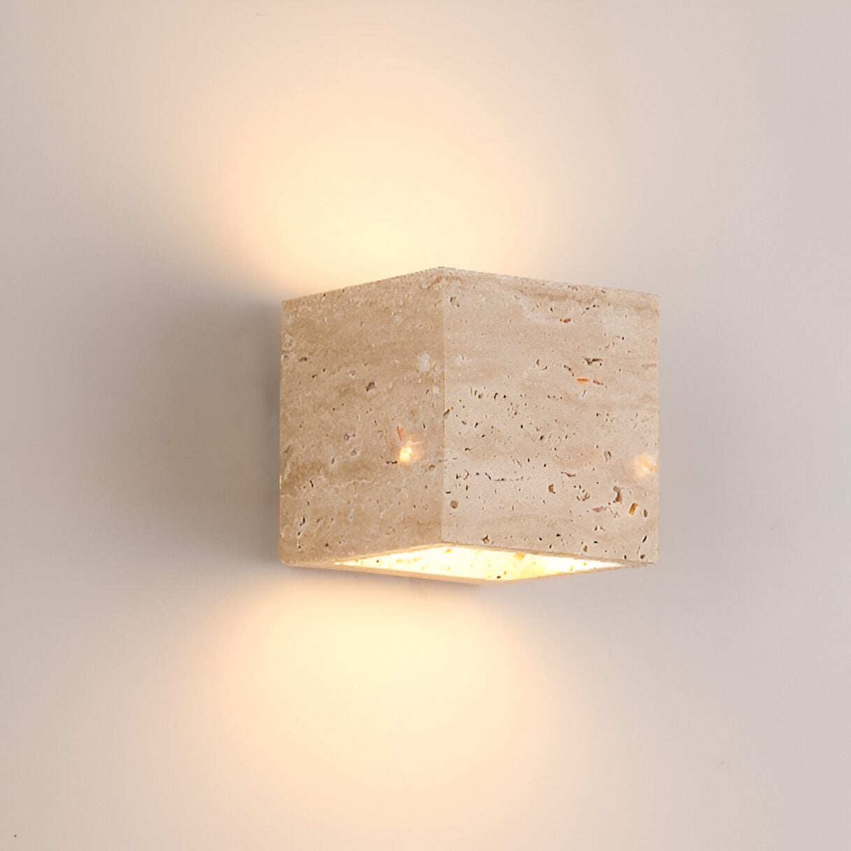 Lumen Travertine Outdoor Wall Lamp