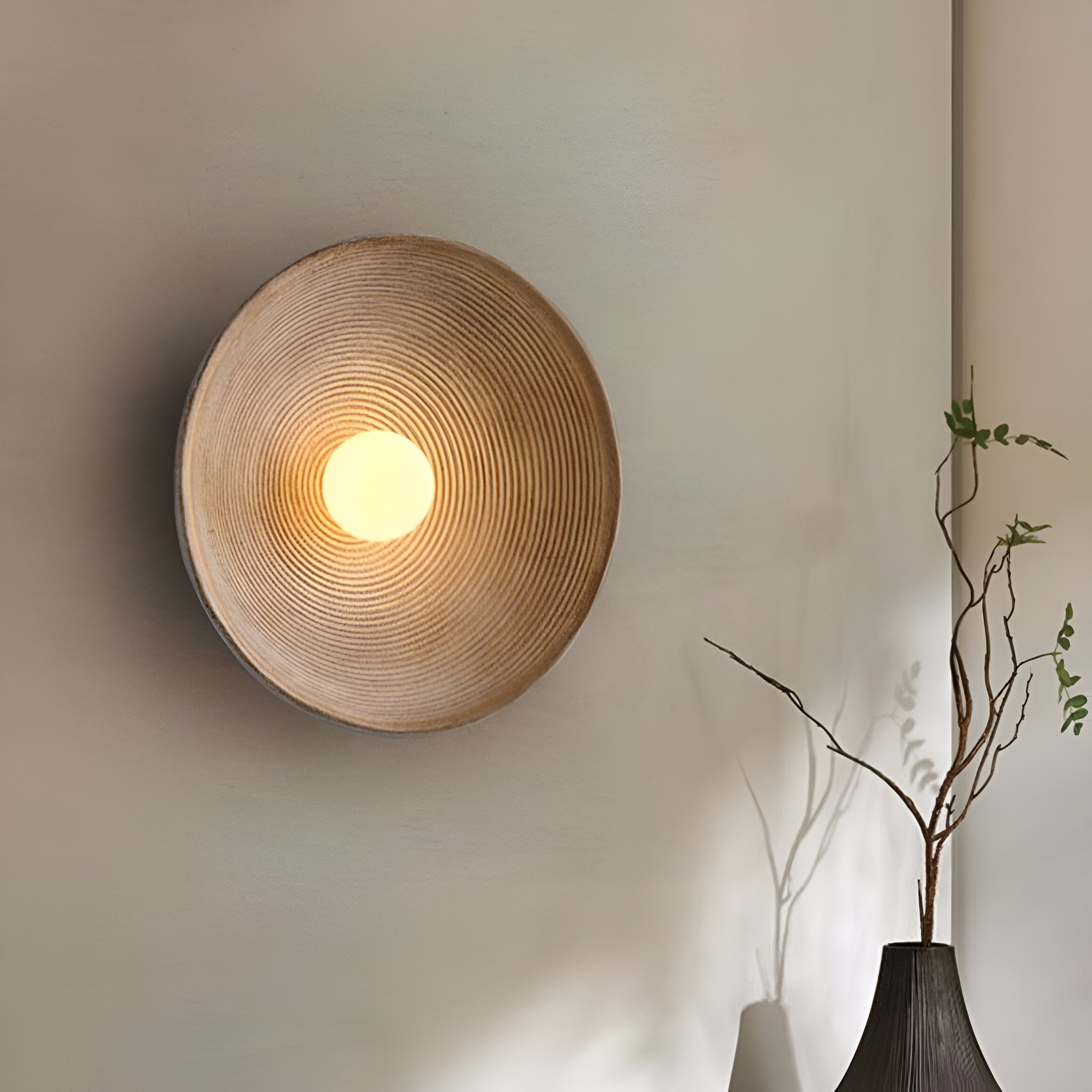 Lumen Ceramic Round LED Wall Lamp