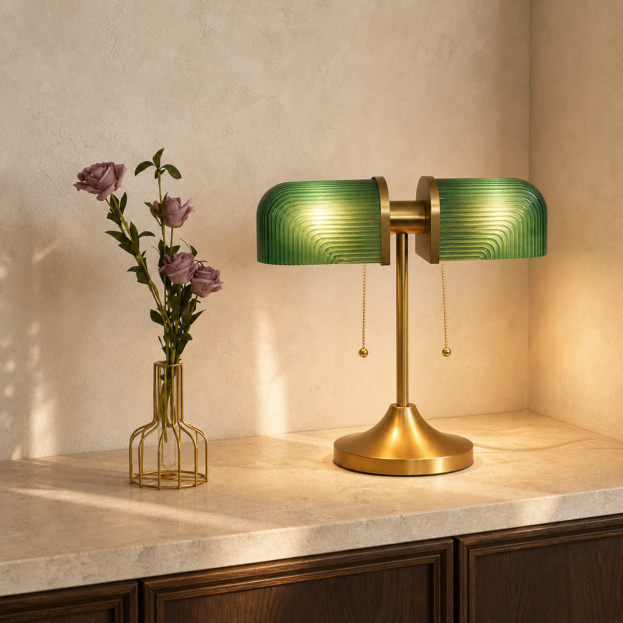 Lumen Olivane Vintage Glass Table Lamp