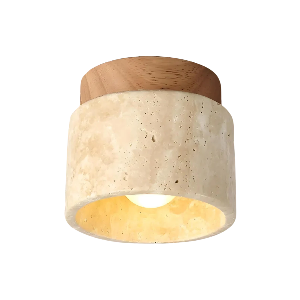 Lumen Travertine Ceiling Fixture