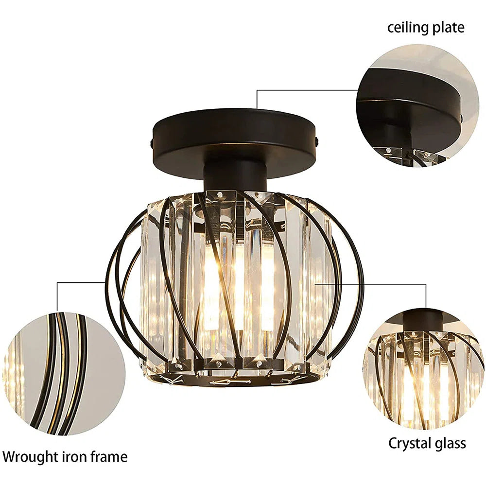Lumen Black Luxury Glass Ceiling Light