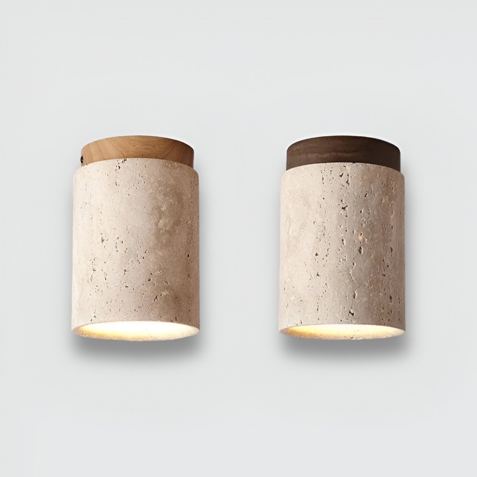 Lumen Travertine Flush Mount