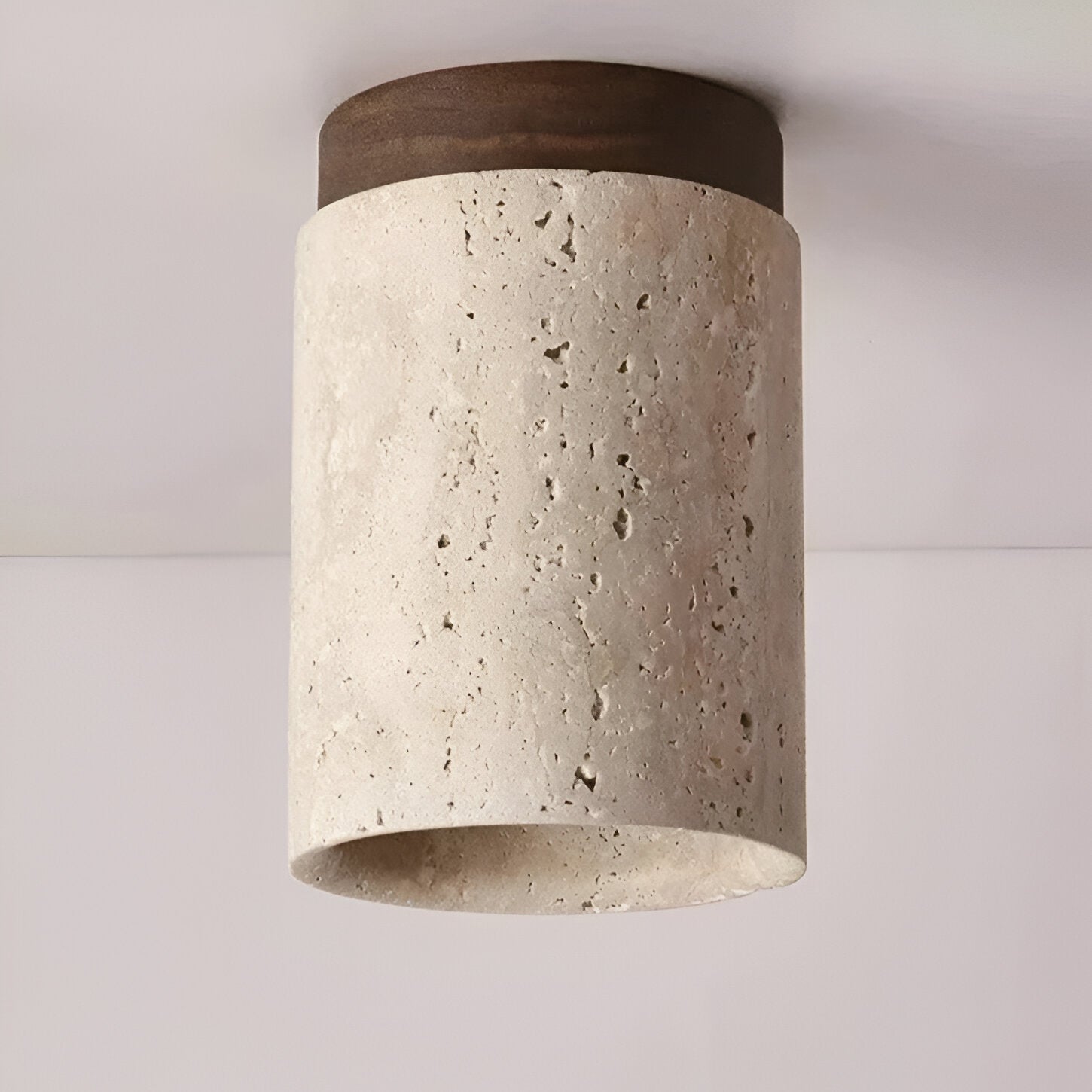 Lumen Travertine Flush Mount