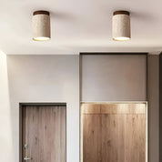 Lumen Travertine Flush Mount