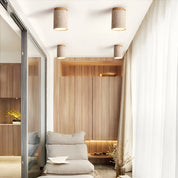 Lumen Travertine Flush Mount
