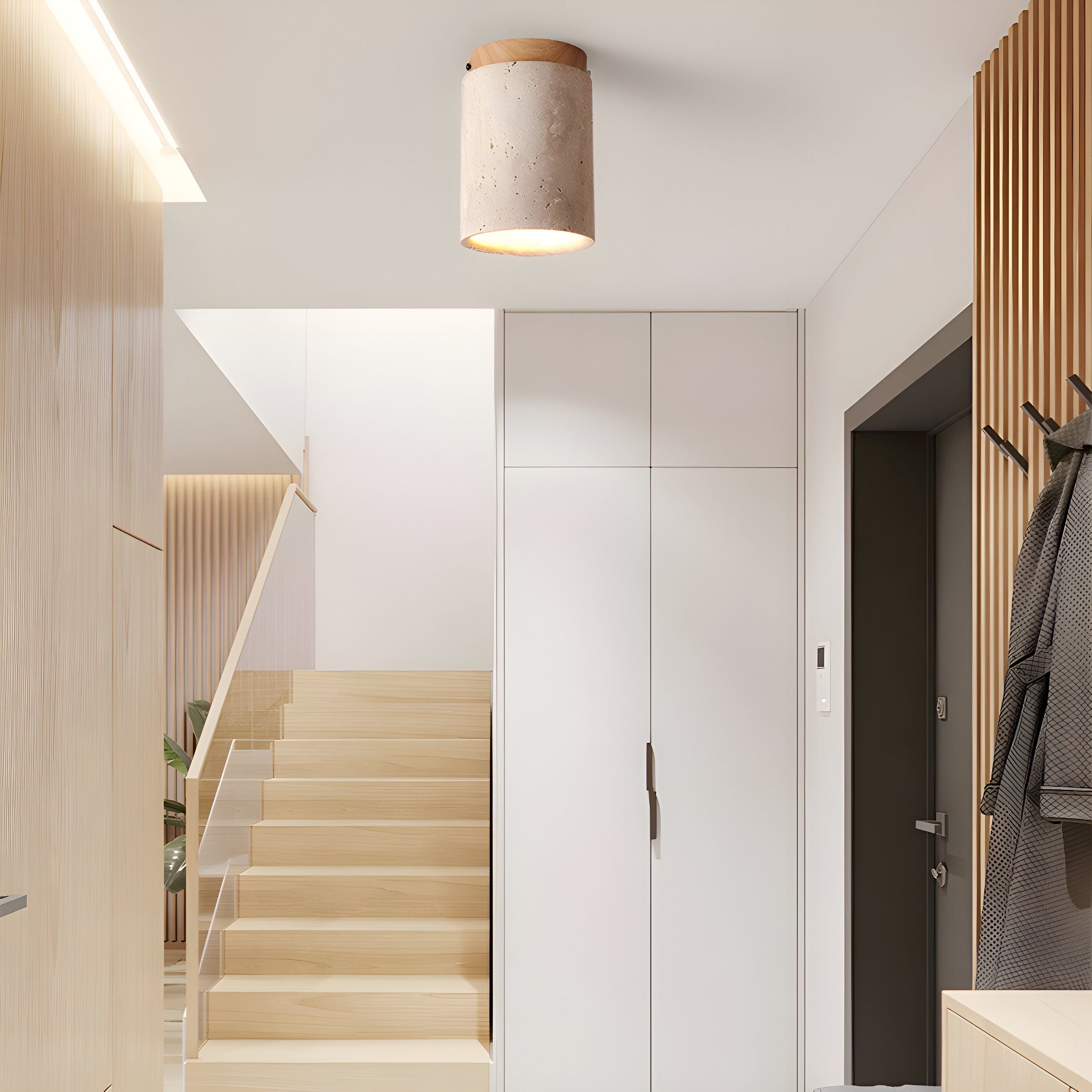 Lumen Travertine Flush Mount