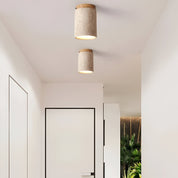 Lumen Travertine Flush Mount