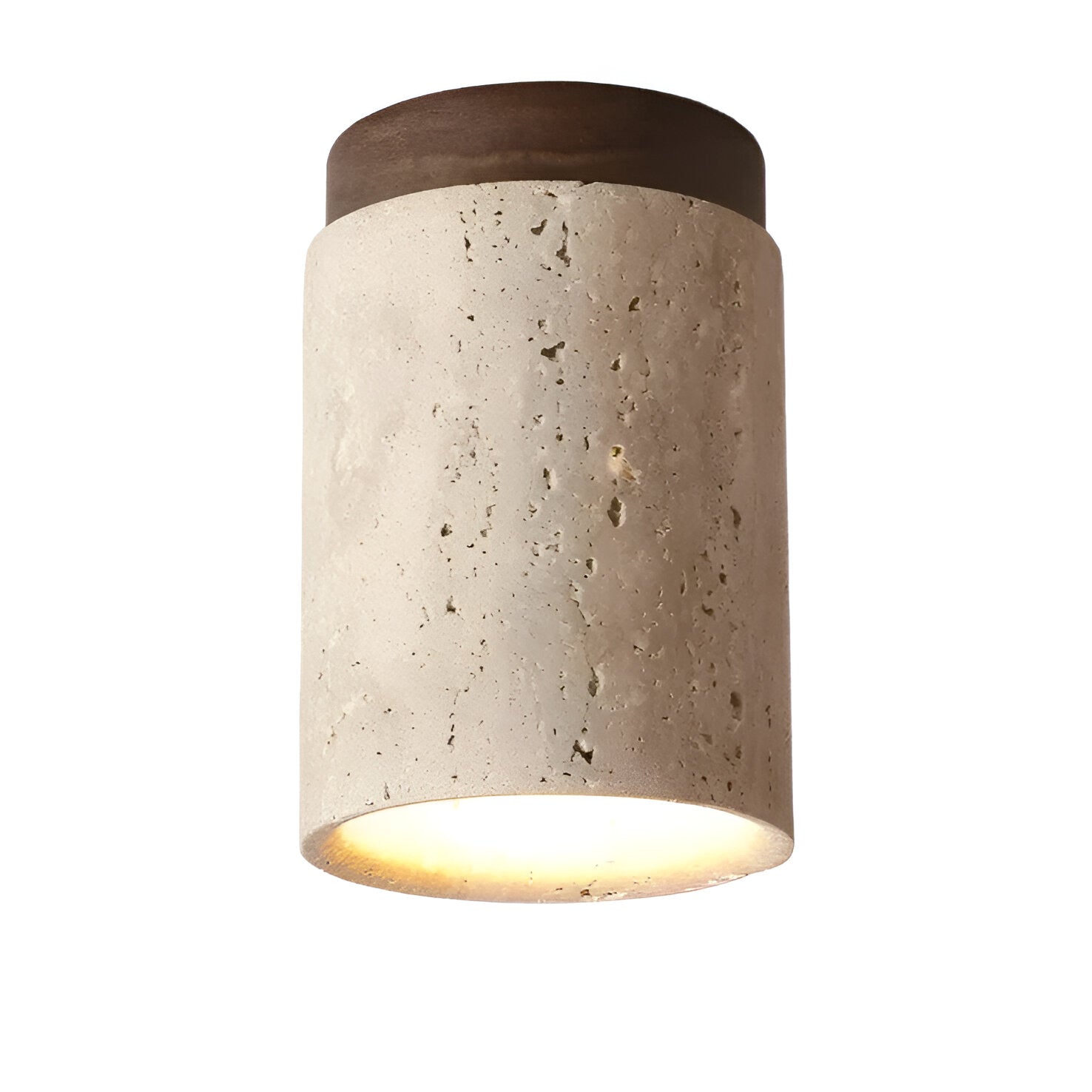 Lumen Travertine Flush Mount