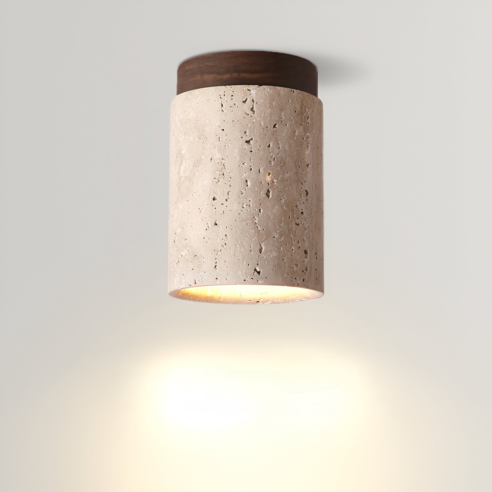 Lumen Travertine Flush Mount
