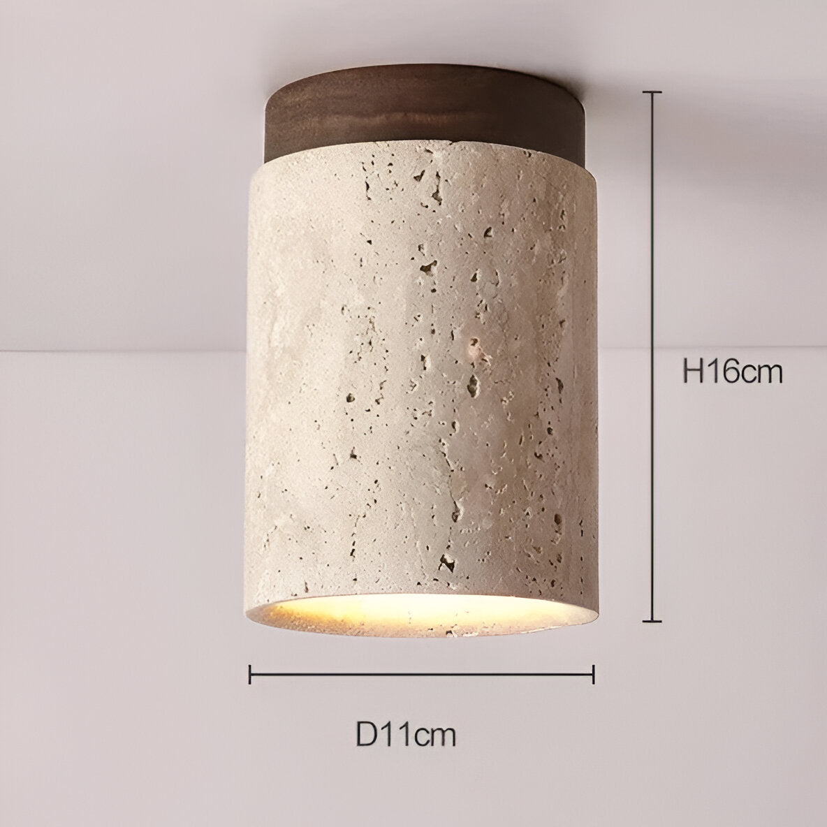 Lumen Travertine Flush Mount