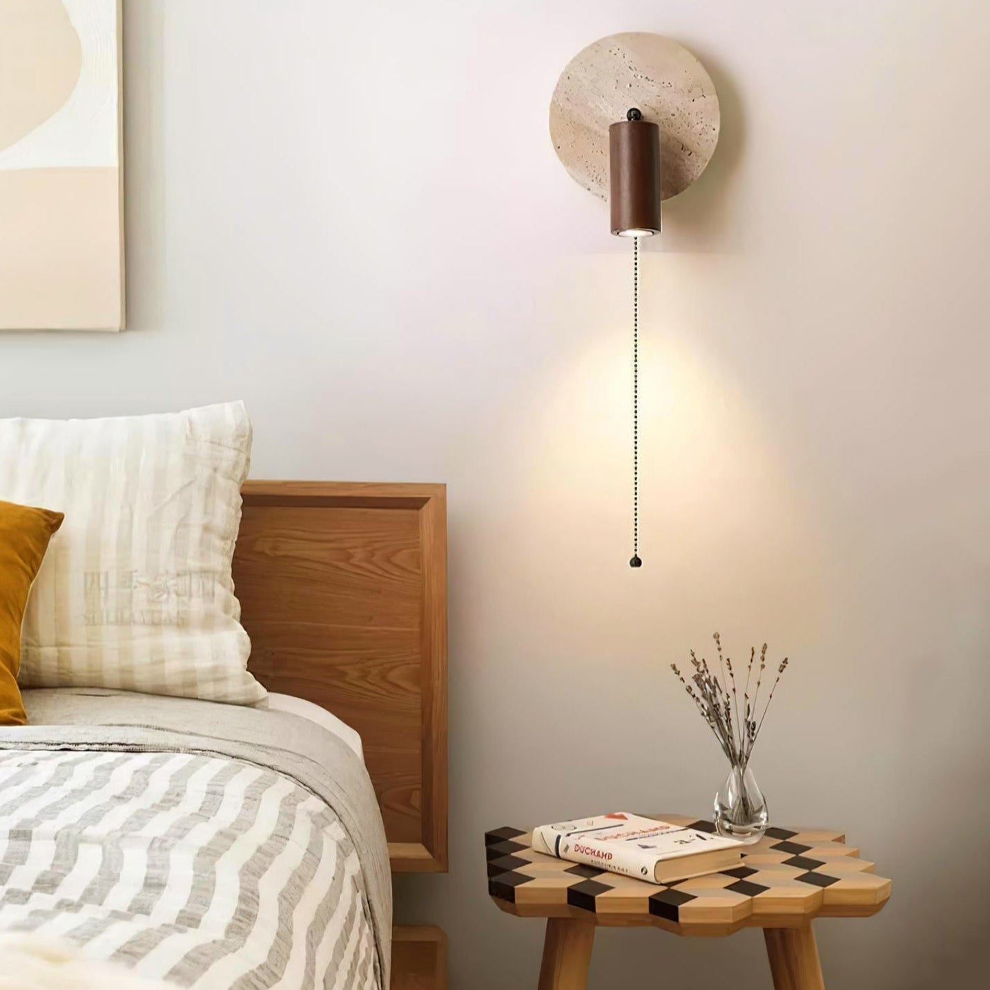 Lumen Travertine Rotatable Wall Light