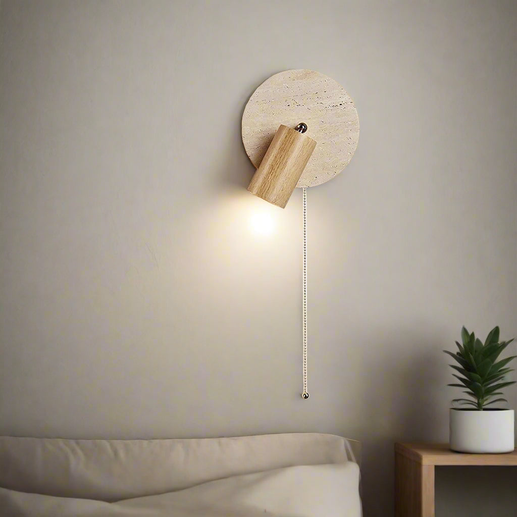 Lumen Travertine Rotatable Wall Light