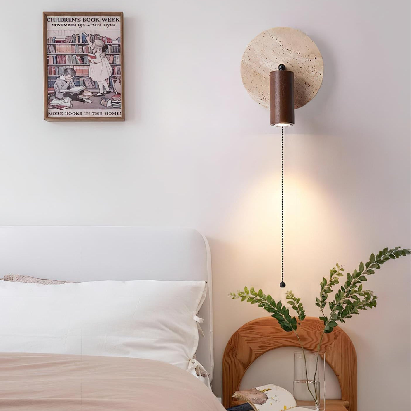 Lumen Travertine Rotatable Wall Light