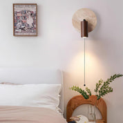 Lumen Travertine Rotatable Wall Light