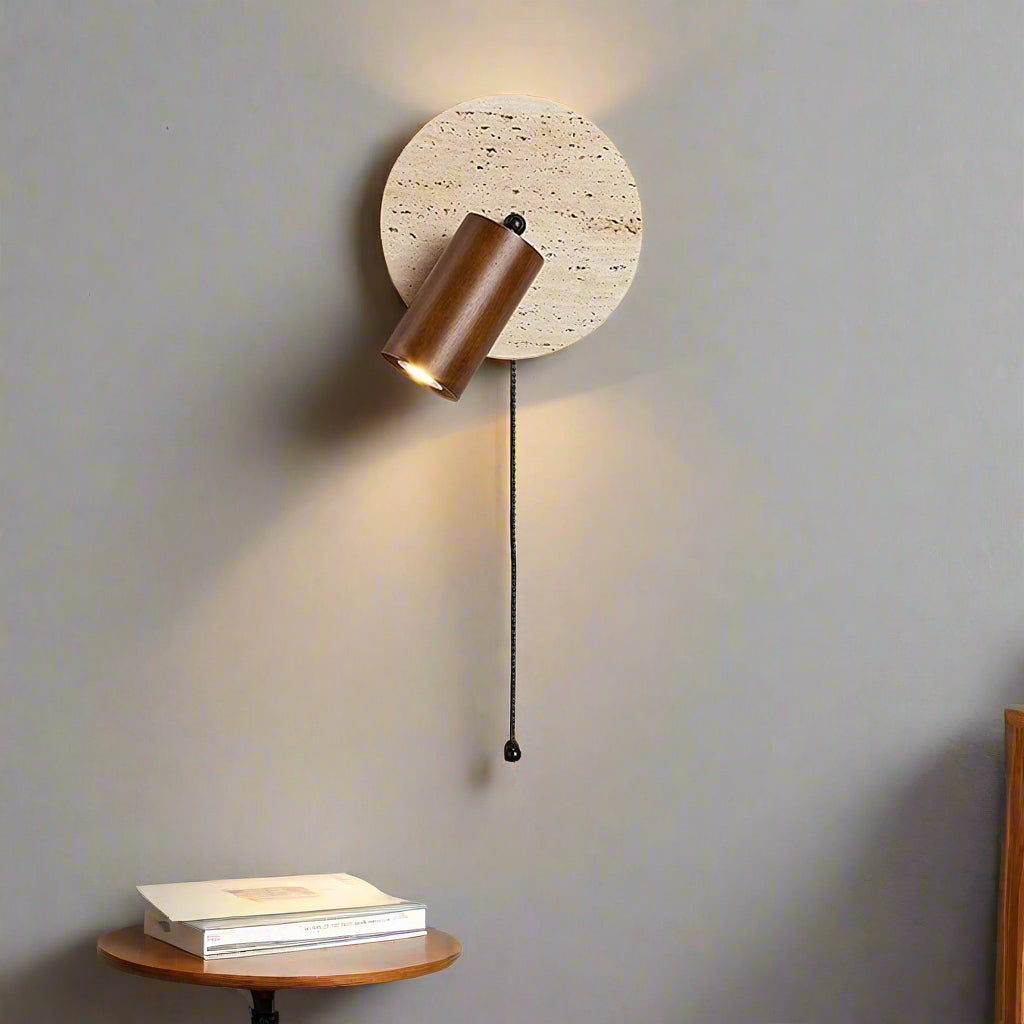 Lumen Travertine Rotatable Wall Light