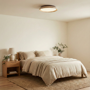 Lumen Round Travertine Ceiling Light