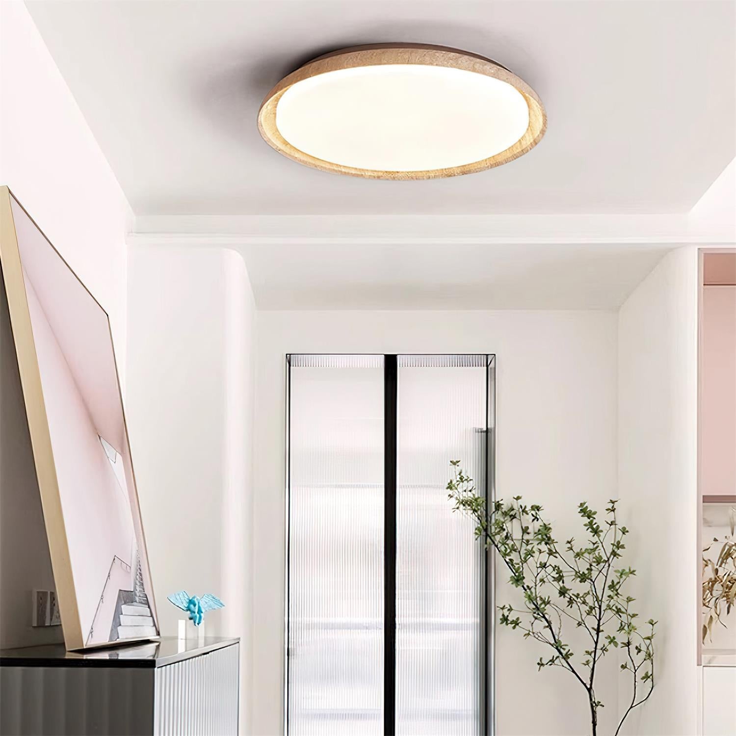 Lumen Round Travertine Ceiling Light