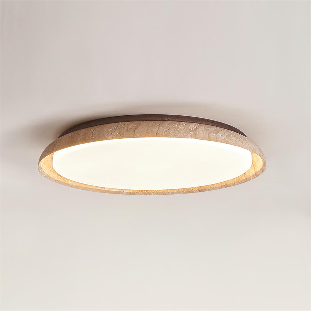 Lumen Round Travertine Ceiling Light