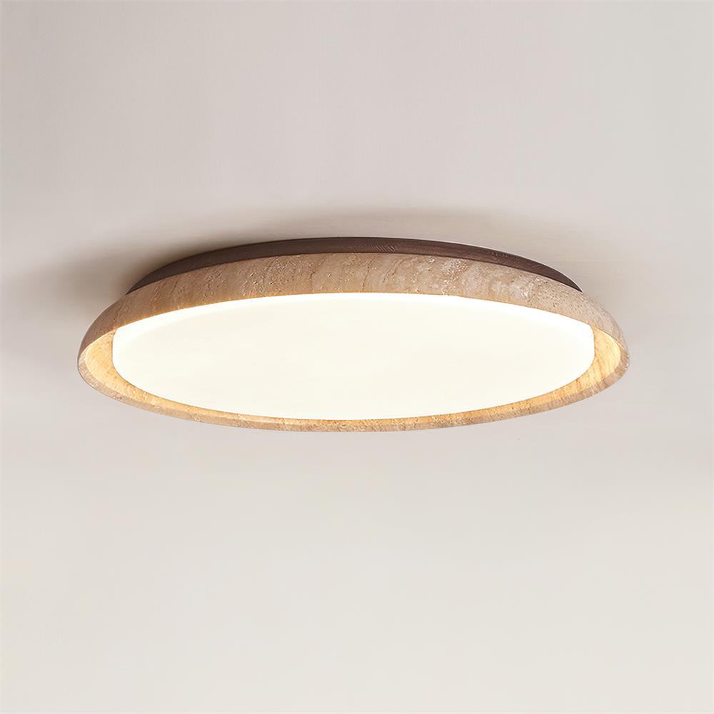 Lumen Round Travertine Ceiling Light