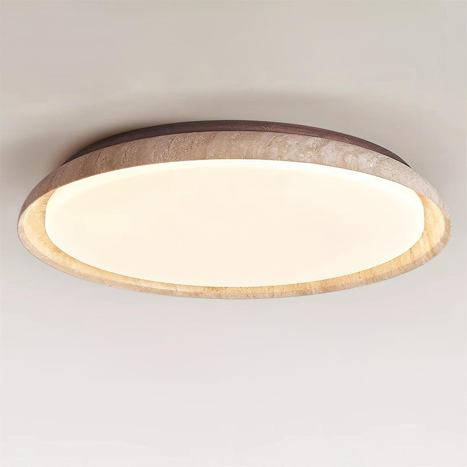 Lumen Round Travertine Ceiling Light
