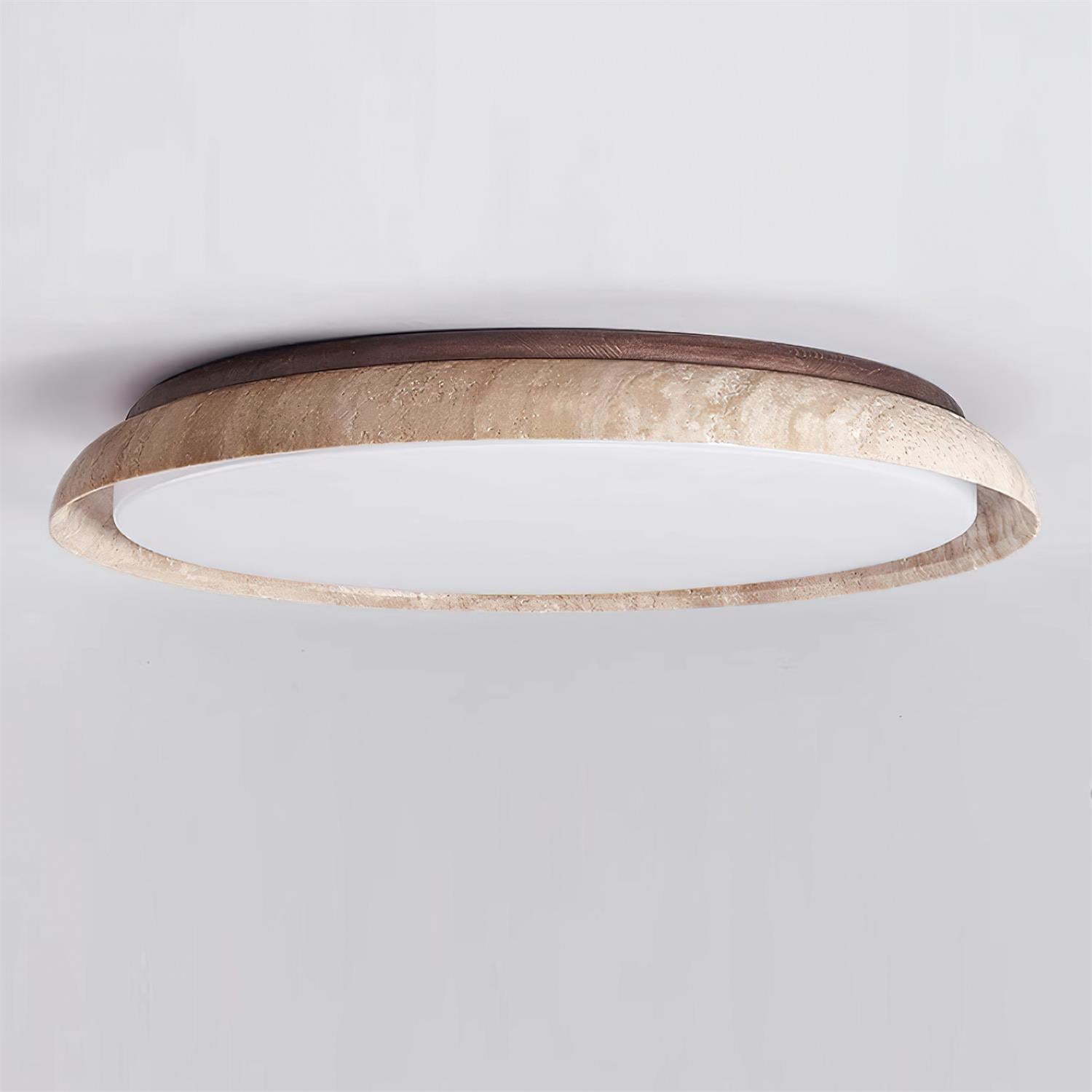 Lumen Round Travertine Ceiling Light