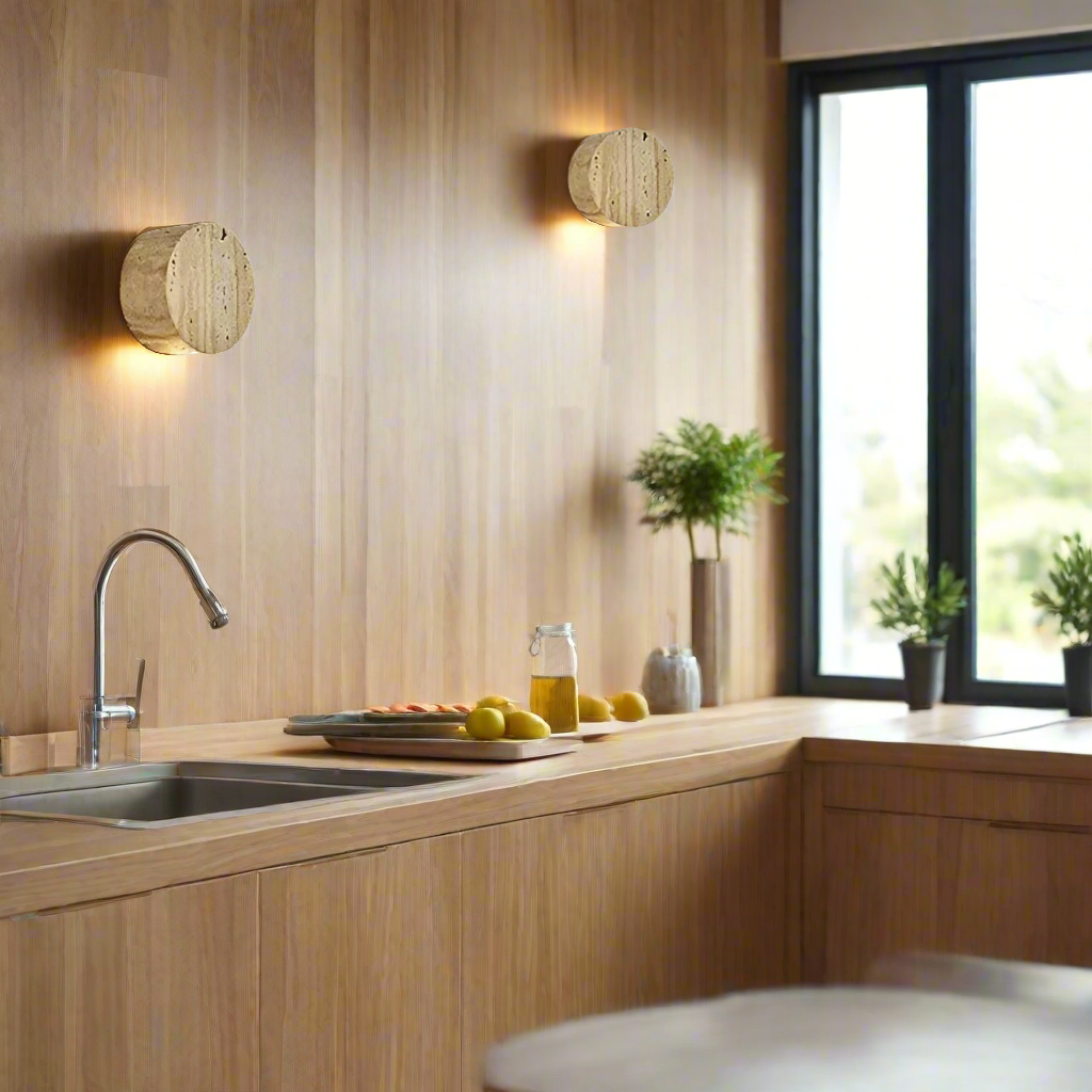 Lumen Travertine Stone Wall Sconce