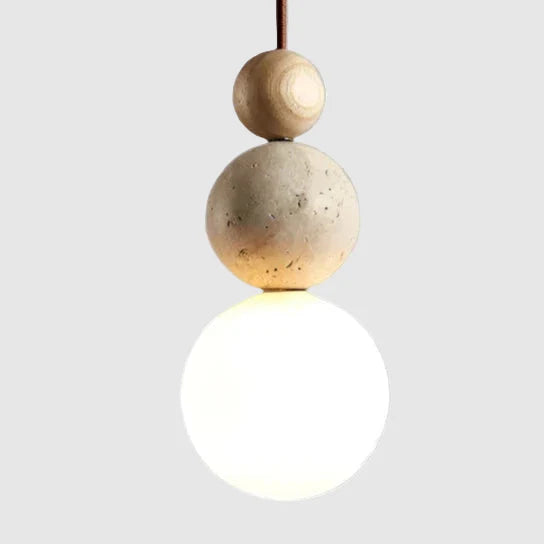 Lumen Cream Stone Bedside Pendant