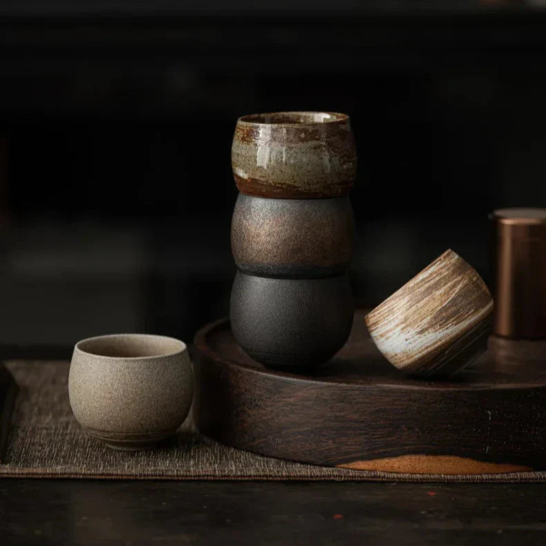 Eren Rustic Brew Ceramic Espresso Cup Set