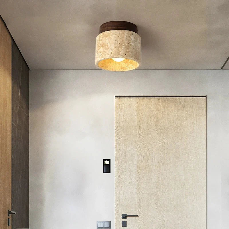 Lumen Travertine Ceiling Fixture