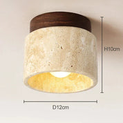 Lumen Travertine Ceiling Fixture