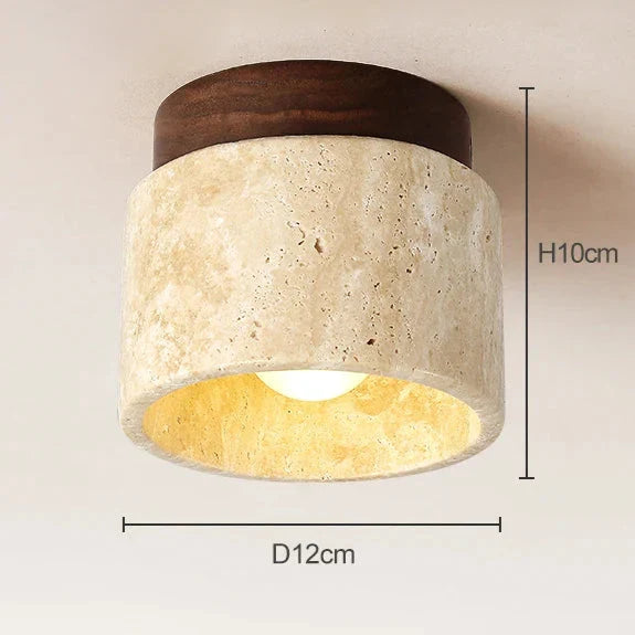 Lumen Travertine Ceiling Fixture