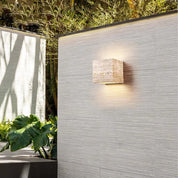 Lumen Travertine Outdoor Wall Lamp