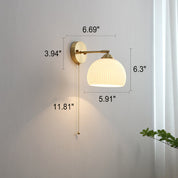 Lumen Milk Glass Pull Cord Wall Sconce